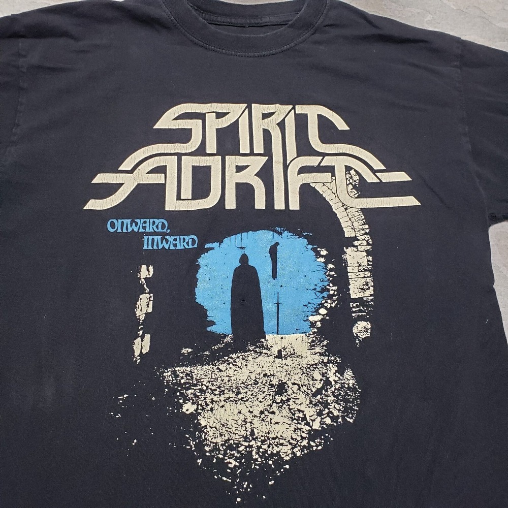 Spirit Adrift Shirt Mens Small Black Short Sleeve